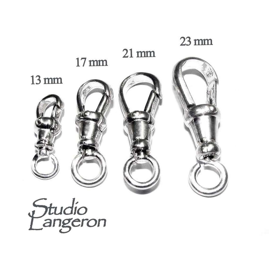 2 Sterling Silver Albert Swivel Clasps 15mm – Australian Made, Perfect For Necklaces & Bracelets, Free Oz Post