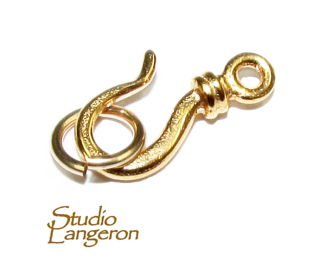 14K Yellow Gold filled Small Hook Eye Clasps, Hook Eye clasp, Jewelry making, Clasp findings, 14K Gold Filled clasp, Gold Filled - 1 piece