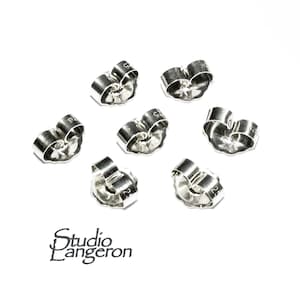 925 Sterling silver Friction Ear Nuts size 5.5 mm, Butterfly Earring Backs, Jewelry making, Earring Findings, Sterling silver backs - 1 pair