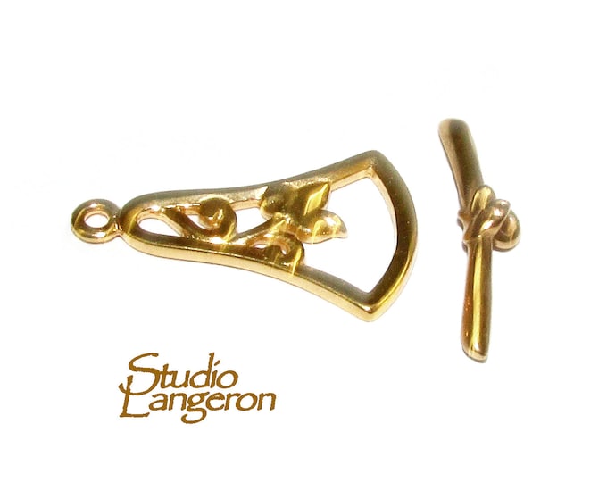 14K Yellow Gold filled Toggle Clasps size 26x15 mm, Decorative clasp, Clasp findings, Jewelry making, Clasp Gold Filled - 1 piece