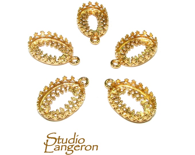 10x14 mm 14K Yellow gold filled Oval Bezel Cup, Bezel cup, Setting, Gold Filled bezel cup, Jewelry making, Gold Filled - 1 piece