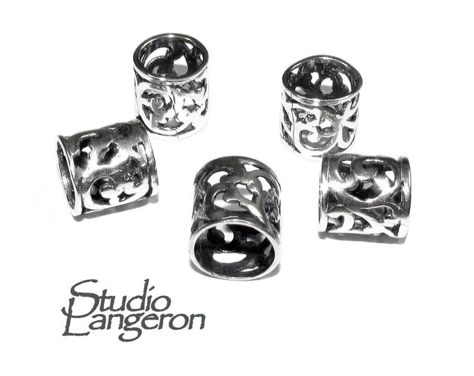 925 Sterling silver Bead Tubes size 9.0x7.1mm, tube beads, Jewelry making, tube bracelet, tube necklace, silver tube - 1 piece