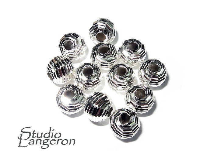 925 sterling silver diamond cut shiny beads size 6 mm, diamond cut beads, Jewelry making, silver round beads, silver findings - 1 piece