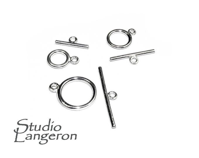 925 Sterling Silver Toggle Clasps sizes 7.5, 9.0, 12.5 mm, Toggle clasp, Jewelry making, Clasps, 925 sterling silver, Silver clasp - 1 piece