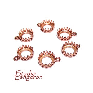 8 mm サイズ 14K ローズゴールドフィルド ラウンドベゼルカップ、ベゼルカップ、セッティング、ゴールドフィルドベゼルカップ、ジュエリー製作、ローズゴールドフィルド - 1 個