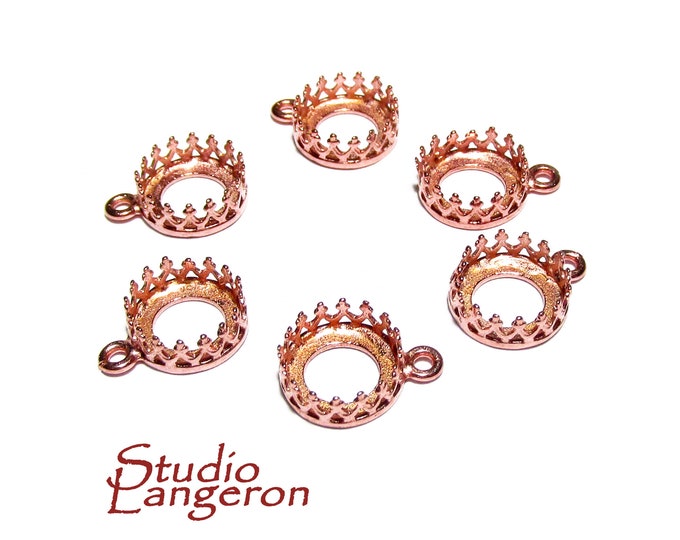 8 mm size 14K Rose gold filled Round Bezel Cup, Bezel cup, Setting, Gold Filled bezel cup, Jewelry making, Rose Gold Filled - 1 piece
