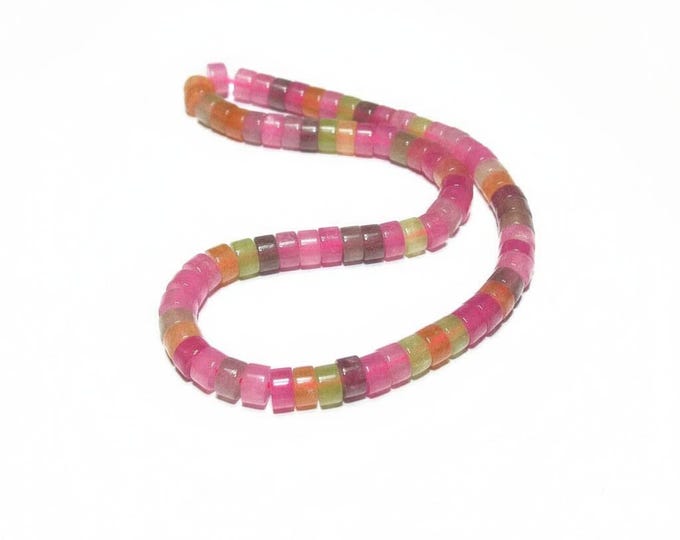 SALE!  Natural Tourmaline Square spacer Beads 2x4mm 1 strand 19cm long (About 70 beads), Natural tourmaline, Jewelry making - 1 strand