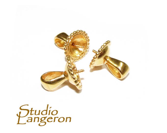 14K Yellow Gold Filled Small Screw Eye Pearl Component Mounting, gold filled, bead caps, Jewelry making, Gold filled bead caps - 1 piece