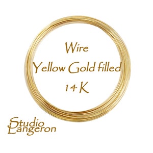 14/20 yellow Gold filled wire Thickness 30 - 13 GA, Gold Filled wire, Gold filled, Half-Hard wire, Jewelry making – 1 meter (3.30 ft)