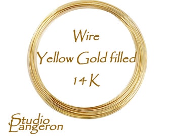 14/20 yellow Gold filled wire Thickness 30 - 13 GA, Gold Filled wire, Gold filled, Half-Hard wire, Jewelry making – 1 meter (3.30 ft)