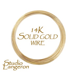 14K solid yellow gold wire 32-15 gauge Half-Hard, Gold wire, Jewelry making, 14K solid gold, Solid gold wire, Gold findings – 4 inch (10 cm)