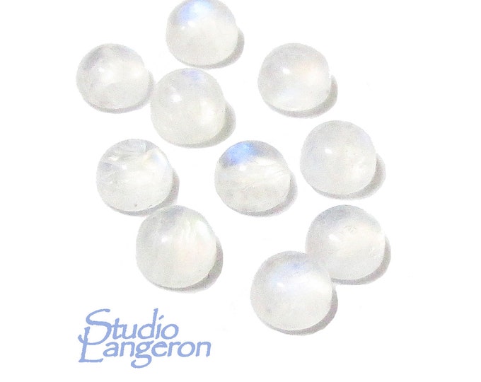4 mm Moonstone Cabochon, Natural Gemstone, Calibrated Size, Moonstone, Gemstone Round, cabochon, Jewelry making - 1 piece