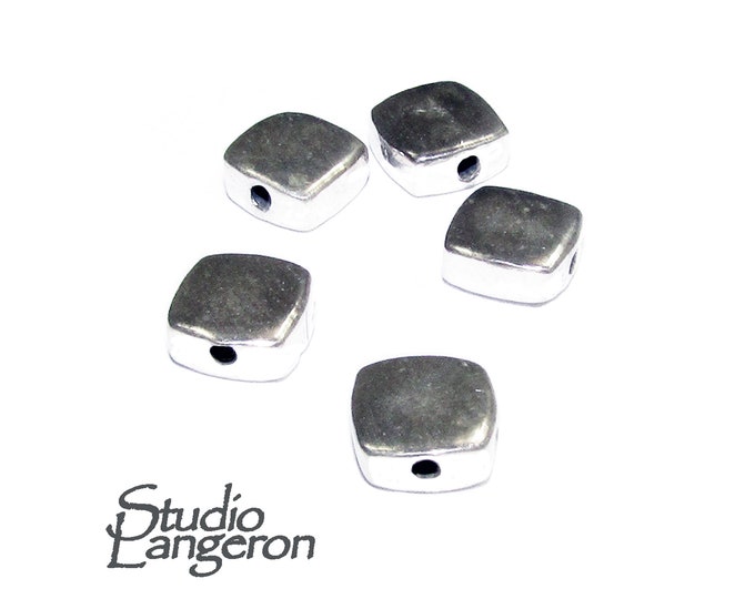925 Sterling silver flat bead size  5.5x2.5 mm, Rectangular bead for bracelet, Jewelry making, sterling silver rectangular beads - 1 piece