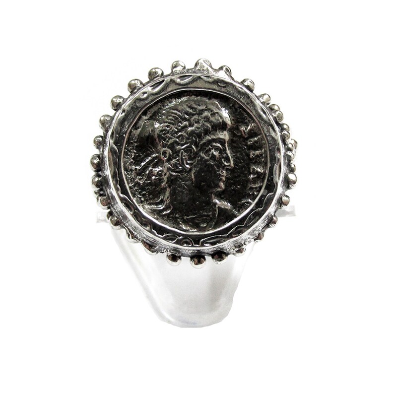 Antique Coin Ring 925 Sterling Silver Size 8 1/2 Handmade Etsy