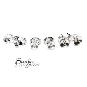 925 Sterling Silver Pearl Post Earring Mountings size 3, 4, 5, 6 mm, Jewelry making, Silver earrings, Pearl Post earrings - 1 pair (2 piece)