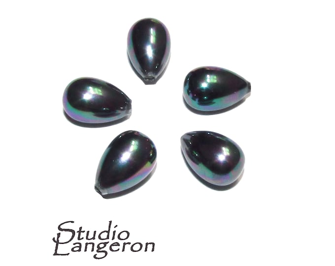 Natural Sea shell pearl Teardrop half drilled Beads size 10x7 mm, Natural shell pearl Matching, Half Drilled Beads, Jewelry making - 1 piece