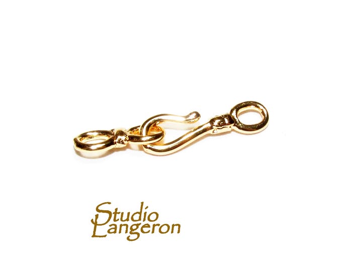14K Yellow Gold Filled Hook and Eye Clasp - Jewelry Making (22mm, 1 Piece)