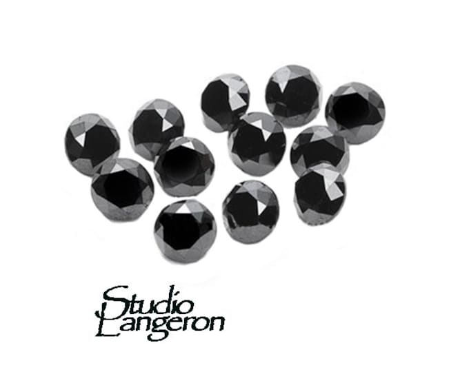 Natural Loose Black Diamond Round size 1.3 - 4.0 mm (with certificate), Natural Black diamond, Jewelry making, Black Diamond stone - 1 piece