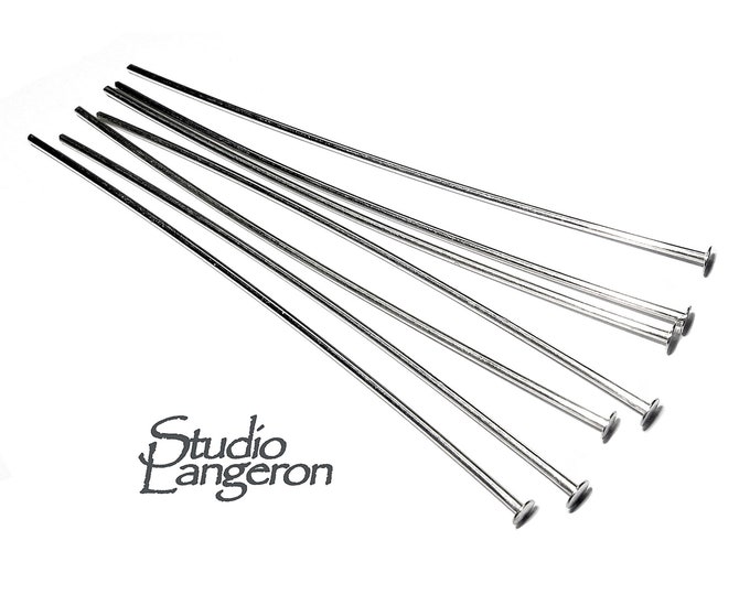 5 pcs 925 Sterling silver Pins Flat Head Different sizes, Sterling silver, Headpins, Sterling silver pins, Pins finding, Jewelry making