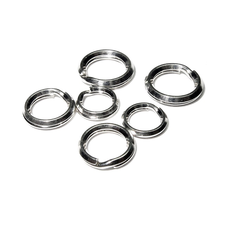 5 Pcs/pkg 925 Sterling Silver Round Split Rings Size 5 6 7 Etsy