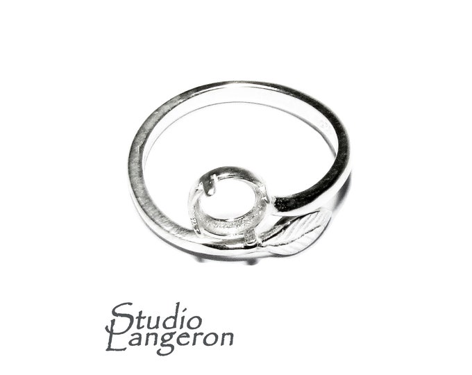 925 sterling silver open blank ring with bezel cup 6 mm, silver ring, base ring, Jewelry making, ring mounting, sterling silver - 1 piece