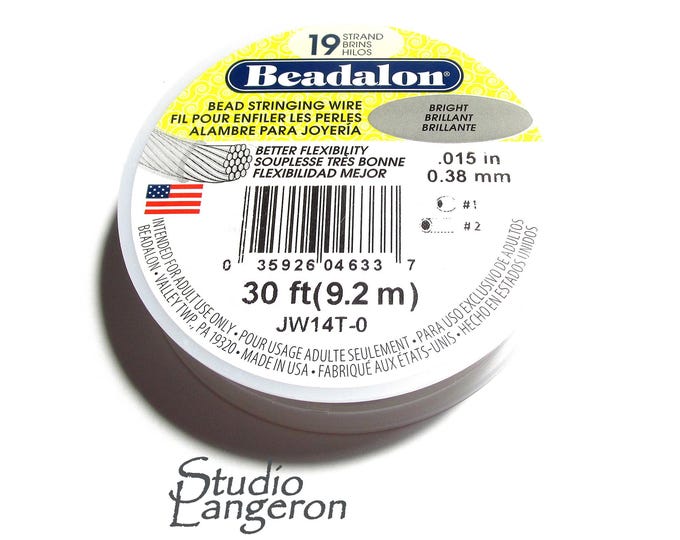Beading wire Beadalon 19 Strand size 0.38 mm silver color, Wire, Beadalon, Beading wire, Beading, Silver wire - 1 spool