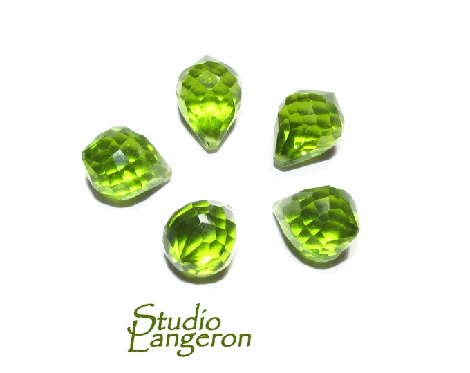 Natural Olivine Teardrop faceted Beads size 10x7 mm, Olivine Gemstone, Jewelry making, Natural Gemstone Teardrop beads - 1 piece