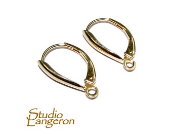 May include: Two gold-toned earring hooks with a small loop at the bottom.