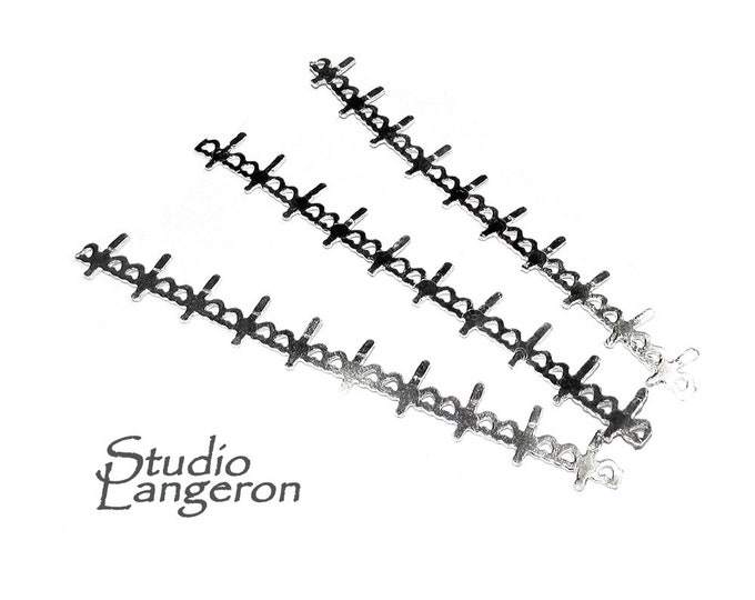 999 Fine silver Casted Bezel wire size 6.5x0.8 cm (2.6 inch), Gallery wire, Setting silver, Gallery pattern, Jewelry making - 1 piece