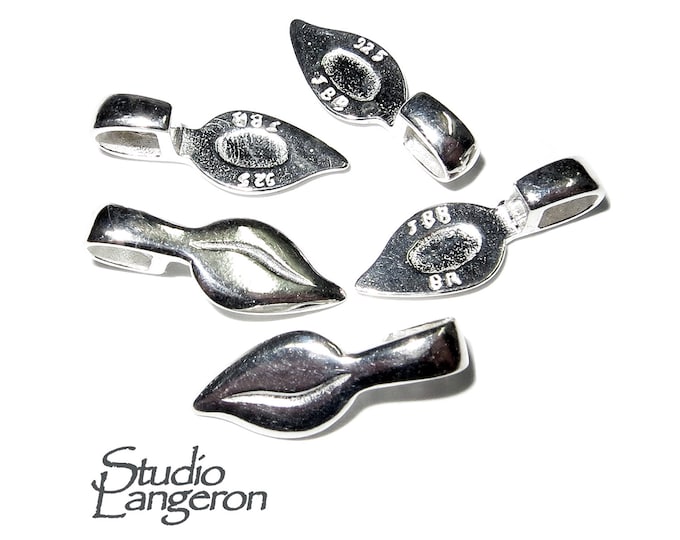 925 Sterling silver small Glue-on Flat Pad Pendant Bails, Silver Bail, Jewelry making, Bail finding, Glue-on bail, Bail - 1 piece