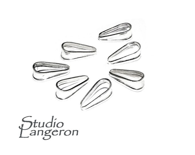 925 Sterling silver large 10.5.0x4.0 mm Solder-On Pendant Bails, Pendant Bail, Silver solder on Bail, Silver bail, Jewelry making - 1 piece