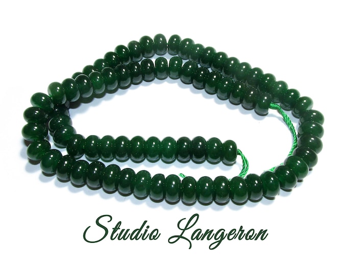SALE!  Natural African Emerald Beads Rondelle 5x8mm 1 strand 37cm long (About 73 beads), Natural Emerald, Jewelry making - 1 strand