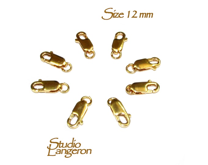 12 mm 14K Yellow Gold Filled Oval Lobster Clasp with open ring, Clasp, Gold Filled Clasps, Jewelry making, Lobster clasps - 1 piece