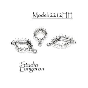 925 Sterling Silver Bezel Cups for marquise stone size 14x9 mm, Bezel cups, Jewelry making, Setting, 925 Sterling silver - 1 piece