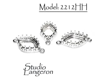 925 Sterling Silver Bezel Cups for marquise stone size 14x9 mm, Bezel cups, Jewelry making, Setting, 925 Sterling silver - 1 piece
