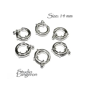 925 Sterling Silver Spring ring Clasps sizes 14 mm, Spring ring clasp, Jewelry making, Sterling silver, 925 Silver clasp, Clasp - 1 piece