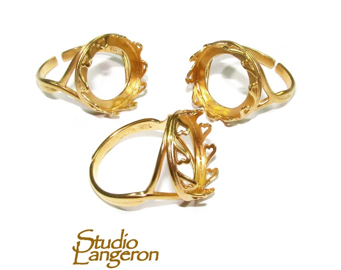 14K Yellow gold filled open blank ring with bezel cup 16 mm, base ring, bezel cup, jewelry making, ring gold filled, open ring - 1 piece