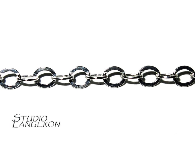 2.6 mm Sterling Silver flat chain, flat chain, 925 silver shinny chain, chain, silver chain, sterling silver chain - 1 Ft (30 cm)