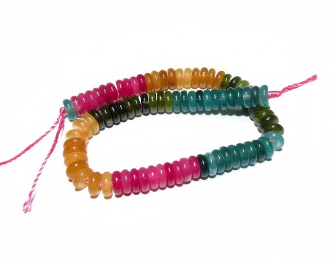 SALE!  Natural Tourmaline Beads Rondelle 2x6mm 1 strand 20cm long (About 75 beads), Natural tourmaline, Jewelry making - 1 strand