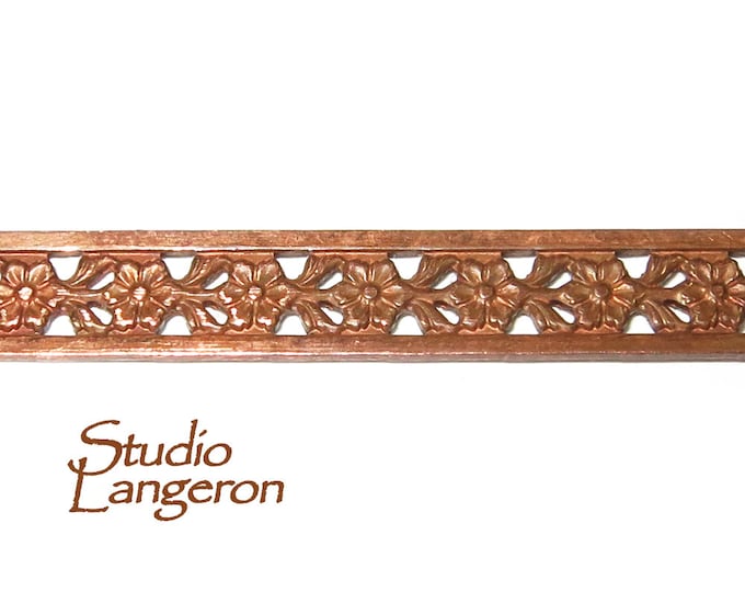 Natural Copper Bezel wire, Gallery wire, Gallery ribbon, Gallery pattern, Natural Copper, Copper wire, Jewelry making - 4 inch (10 cm)