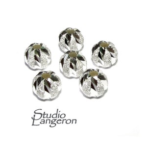 925 Sterling Silber Diamantschliff glänzende Perlen Größe 6 mm, Diamantschliff Perlen, Schmuckherstellung, Silber runde Perlen, Silber Zubehör - 1 Stück