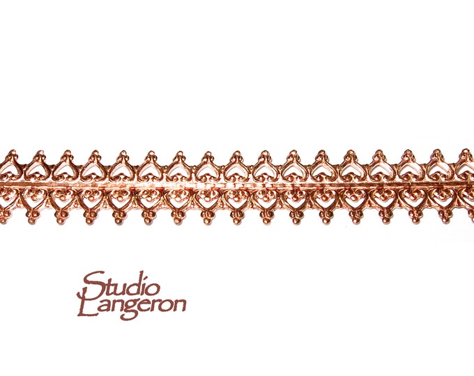 Natural Copper Bezel wire, Gallery wire, Gallery ribbon, Gallery pattern, Natural Copper, Jewelry making, Copper wire - 4 inch (10 cm)