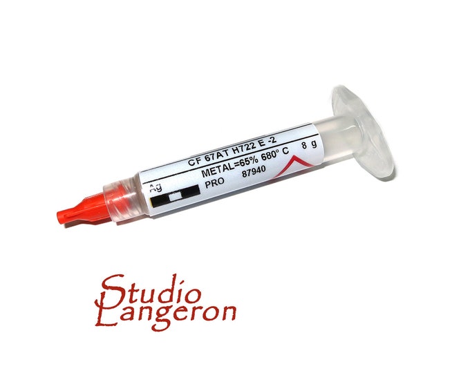 Silver Solder Paste 8 g Hard Syringe silver 67%, Melting Point 680, solder silver syringe, solder, Jewelry making - 1 piece