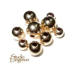 Perles rondes sans couture en or massif 18 carats de 2,0-12,0 mm, perles en or massif, perles rondes, or massif 18 carats, perles d'or, fabrication de bijoux - 1 pièce