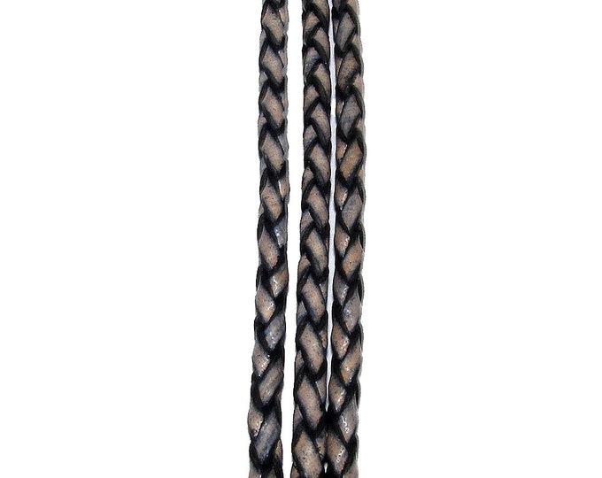 2.5 mm Natural denim color leather cord, Leather cord, braided leather cord, Natural leather, denim color, Jewelry making - 50 cm (1.7 Ft)