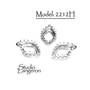 925 Sterling Silver Bezel Cups for marquise stone size 14x9 mm, Bezel cups, Jewelry making, Setting, Blank pendant, Silver blank - 1 piece