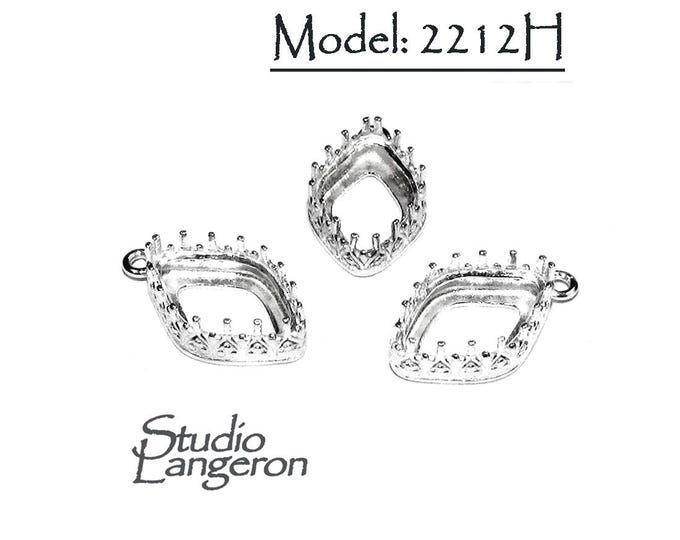 925 Sterling Silver Bezel Cups for marquise stone size 14x9 mm, Bezel cups, Jewelry making, Setting, Blank pendant, Silver blank - 1 piece