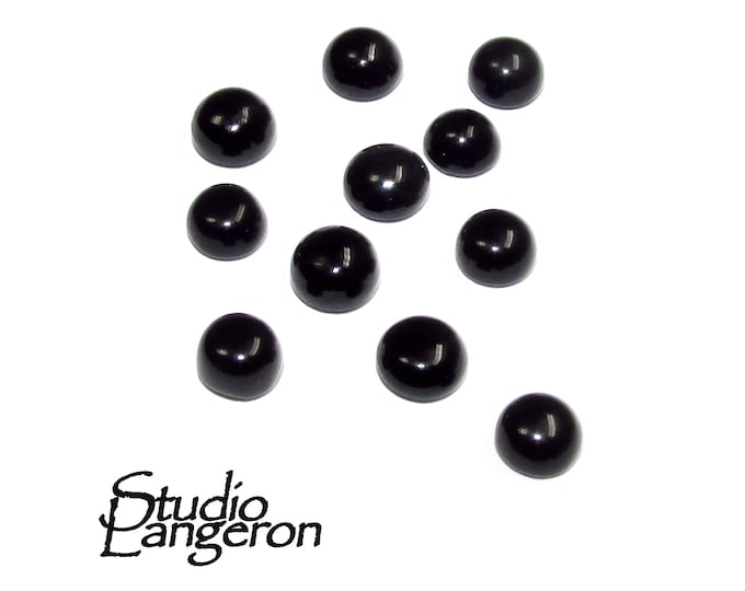 4 mm Natural Black onyx round Cabochon, Black onyx Gemstone, Natural gemstone, Round cabochon, Jewelry making, Black onyx - 1 piece