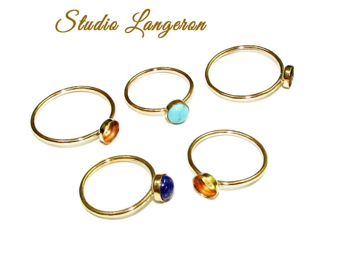 14K Yellow gold filled blank ring with bezel cup 3 mm size 4 - 11, Jewelry making, Gold filled ring, bezel cup, Setting ring - 1 piece