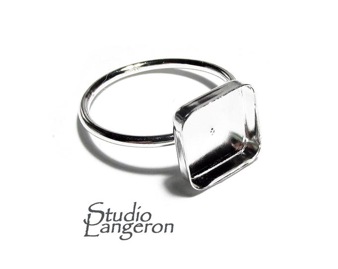 925 sterling silver blank ring with bezel cup 10x10mm size 4, 5, 6, 7, 8, 9, 10, 11, silver ring, bezel cup, setting, base ring - 1 piece
